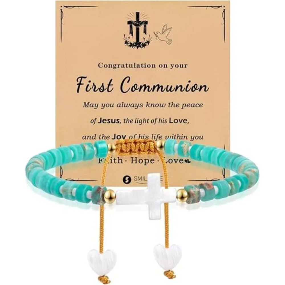 Cross Bracelet for Women, Girls & Boys - First Communion, Baptism & Christian